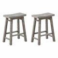 Boraam 24 in. Sonoma Saddle Counter Stool Storm Gray Wire-Brush, 2PK 75624